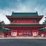 heian jingu shrine gateway in kyoto japan