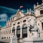 flag of austria above the austrian gallery belvedere