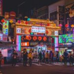 group of people on china town