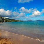 beach shore under blue sky and white clouds during daytime