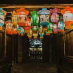 photo of assorted-color Chinese lanterns inside room