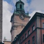 brown tower with clock