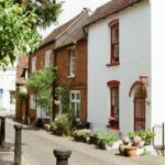 A picturesque street with charming houses.