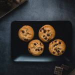 plate of four chocolate cookies