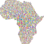 africa, typography, map, country, countries, continent, geography, cartography, colorful, prismatic, nature, chromatic, rainbow